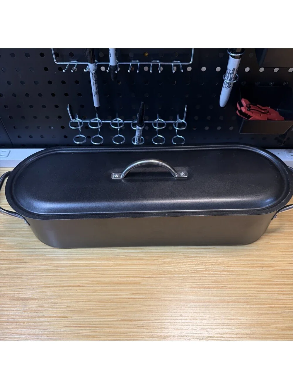 Commercial Aluminum Hard-Anodized Fish Poacher W/Pan, Lid 20” Long *